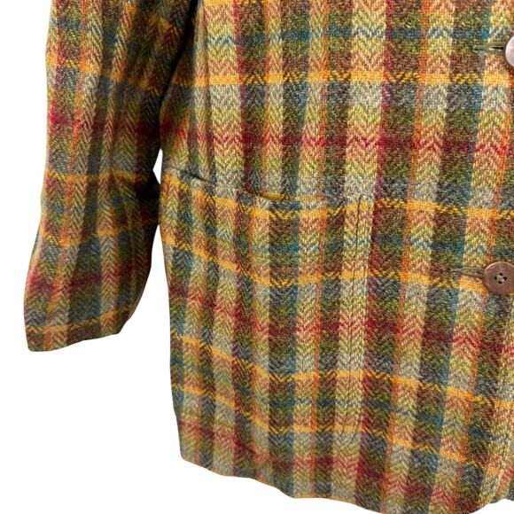 Liz Claiborne Sport Vintage Plaid Herringbone 100% Wool Suit Jacket Blazer sz 6 - Picture 6 of 16